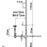 Garde-corps universel fixation serre-joint pour panne 25cm débord 1,1m