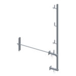 Garde-corps universel avec traversée pour mur de 75cm h 1,5m