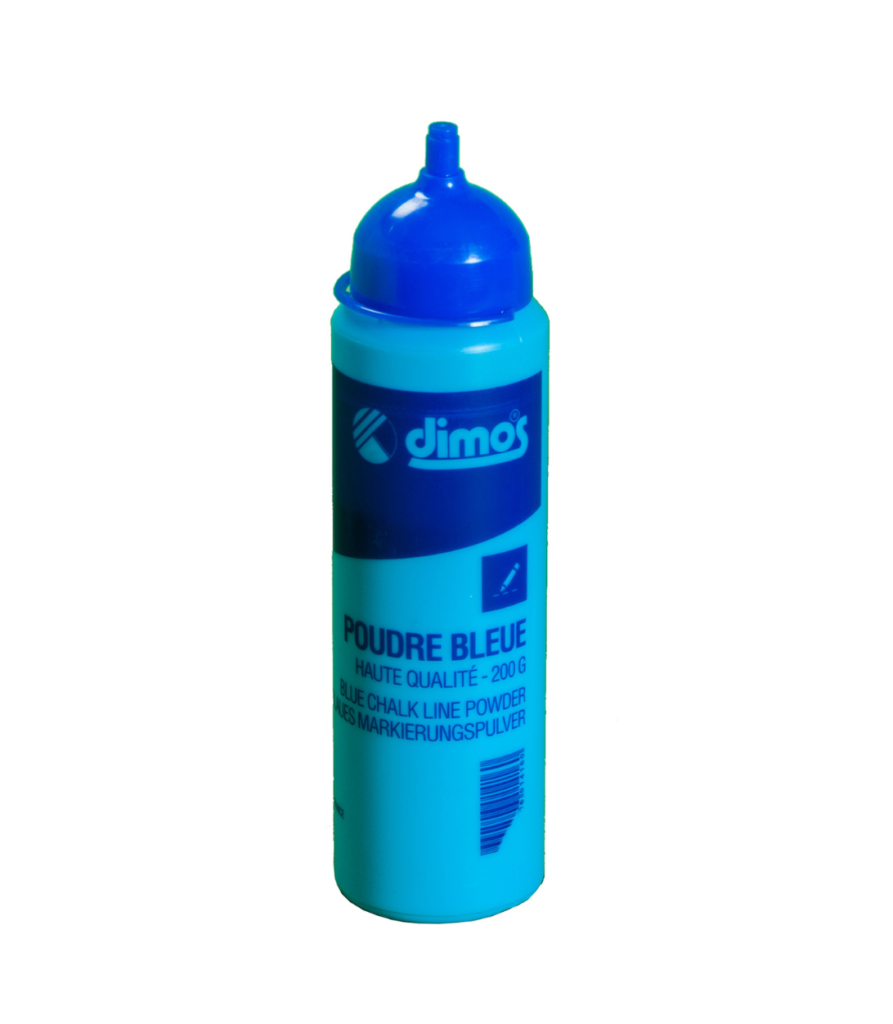 Bouteille de poudre bleue pour marquage.