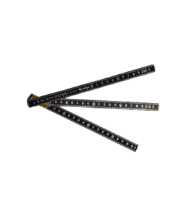 Black folding meter with visible figures and measurements.
