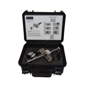 Open case with mechanical tool and instructions.