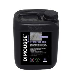 Bidon noir d'hydrofuge bois 5L Dimousse.