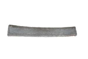 Gray fabric strip, slightly curved.