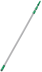 Telescopic pole with green handles.