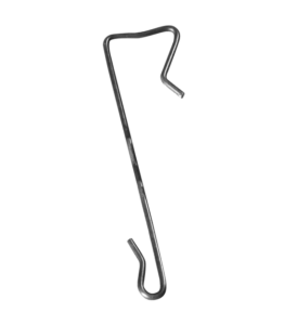 Simple metal hook for plant suspension.