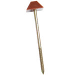 Pte Tête Plastique Pyramidale Rouge Annelée Bichromatée 65x3.0mm-Box50