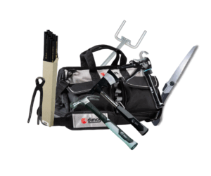 Sac à outils avec divers outils professionnels.