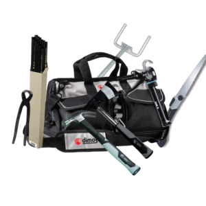 Tool bag with various professional tools.